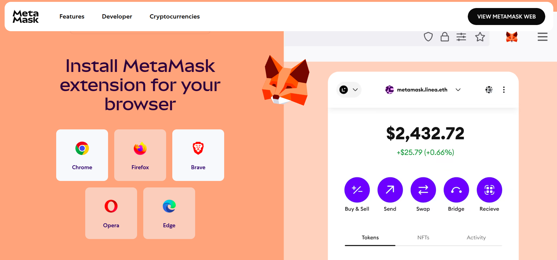 Metamask - страница скачивания