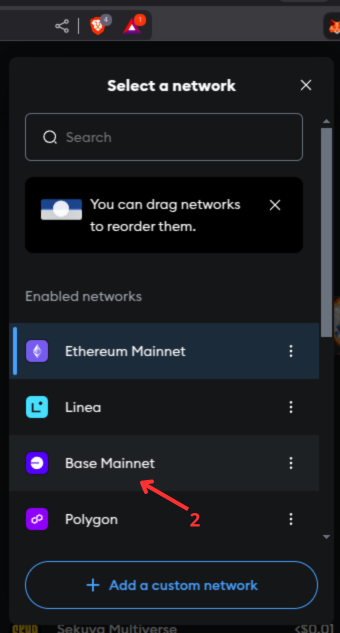 Metamask - переключение сети 2