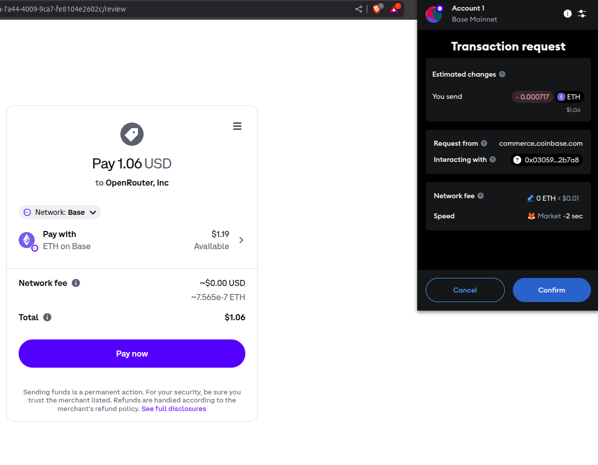 OpenRouter подтверждение оплаты